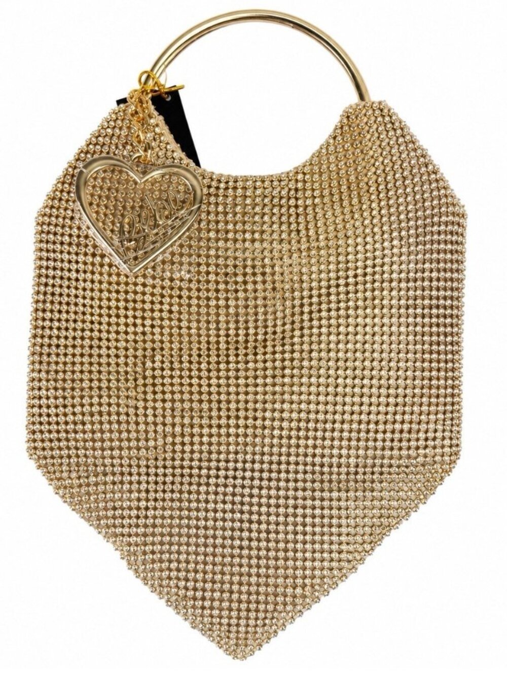Bebe Alabama Metal Handle Crossbody 1SZ Gold White NWT Rhinestone Y2K Party Glam
